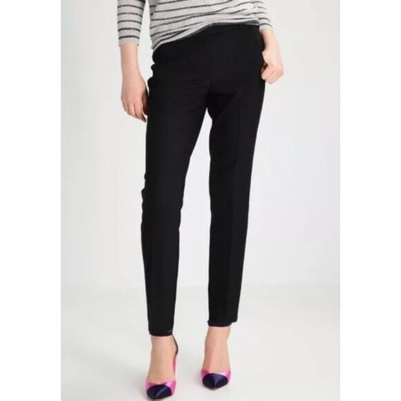 J. Crew Maddie Pant Black Two-Way Stretch Cotton Slim Straight Leg Size 14 - Picture 1 of 11